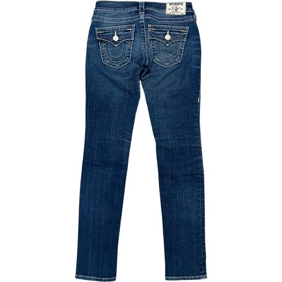 True Religion Y2K Dark Wash Flap Pocket Skinny Jeans - Picture 1 of 5